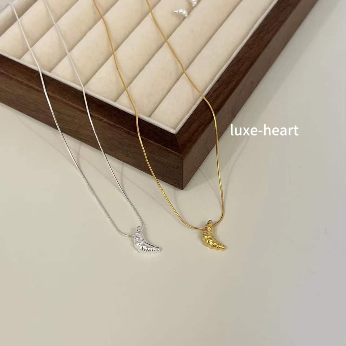 S925 Sterling Silver Croissant Necklace | French Breakfast Inspired Jewelry | Dainty Layering Chain for Women