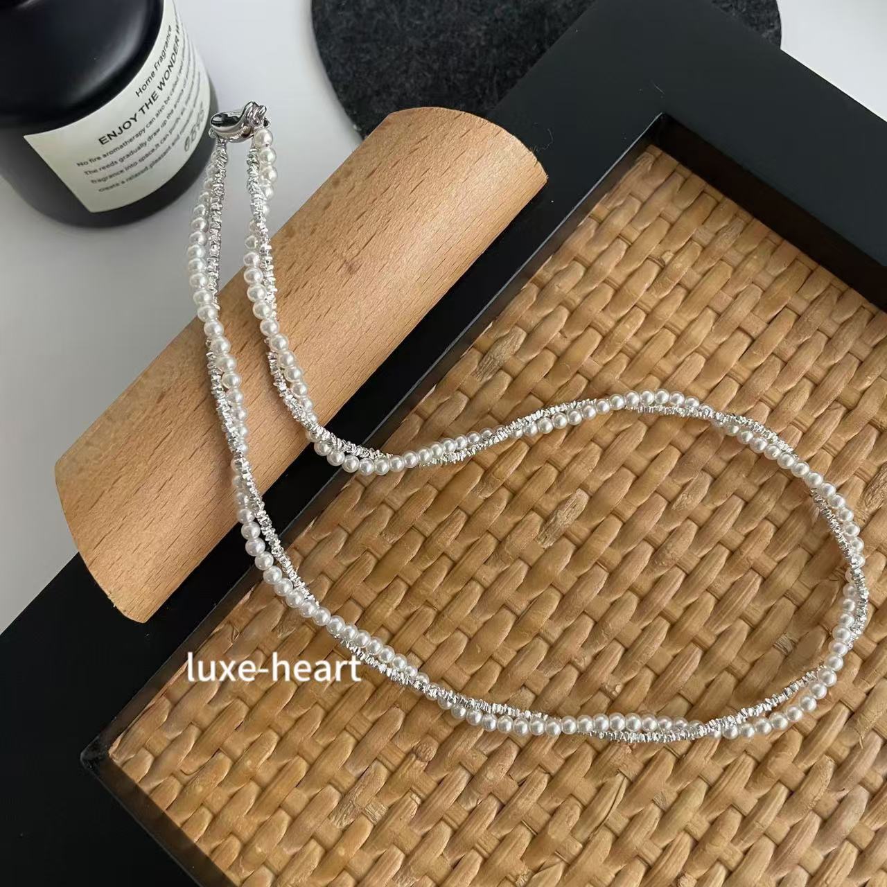 S925 Sterling Silver Double Ingot Pearl Necklace | Luxury Layered Chain for Women