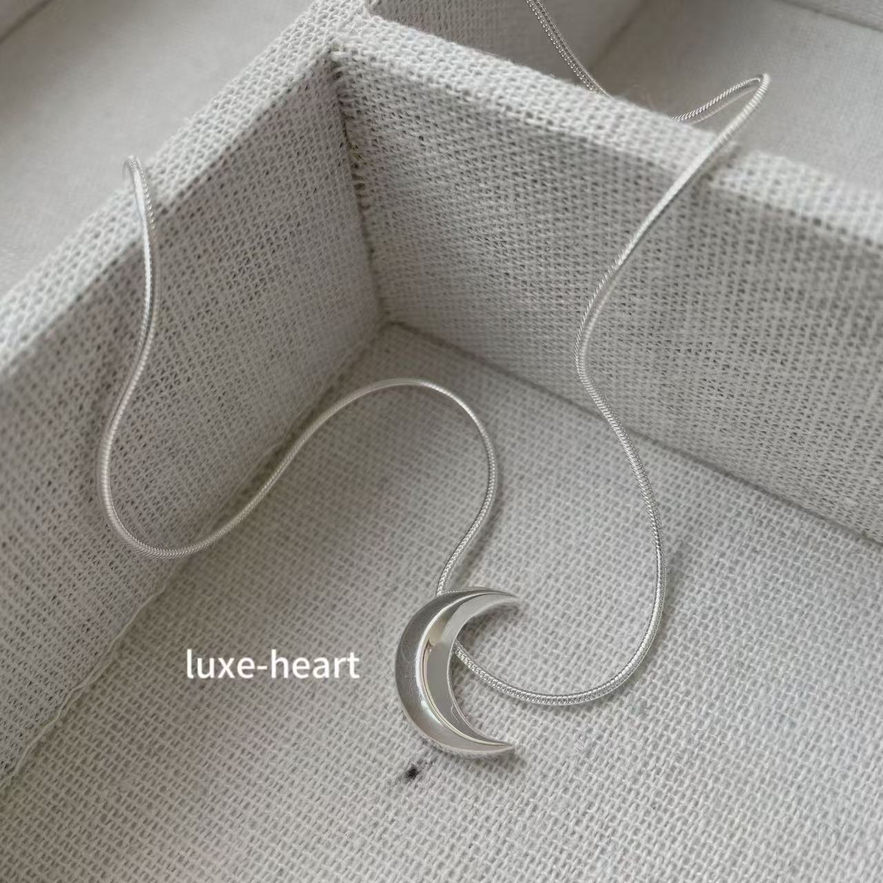 S925 Silver Korean Fashion Moon Snake Bone Necklace
