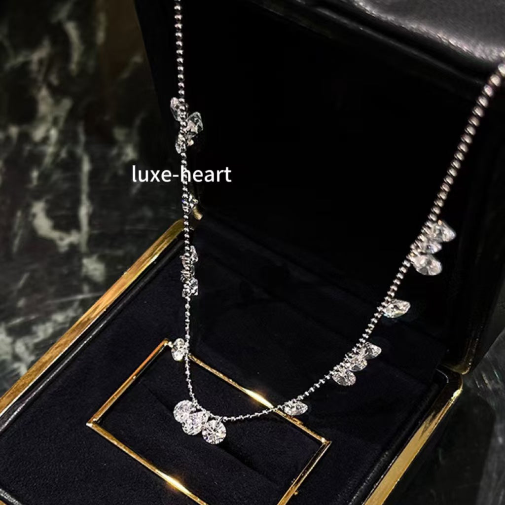 S925 Silver Starry Sky Teardrop Necklace | Unique Irregular Pendant | Light Luxury Women's Necklace | Birthday Gift for Her & Best Friend