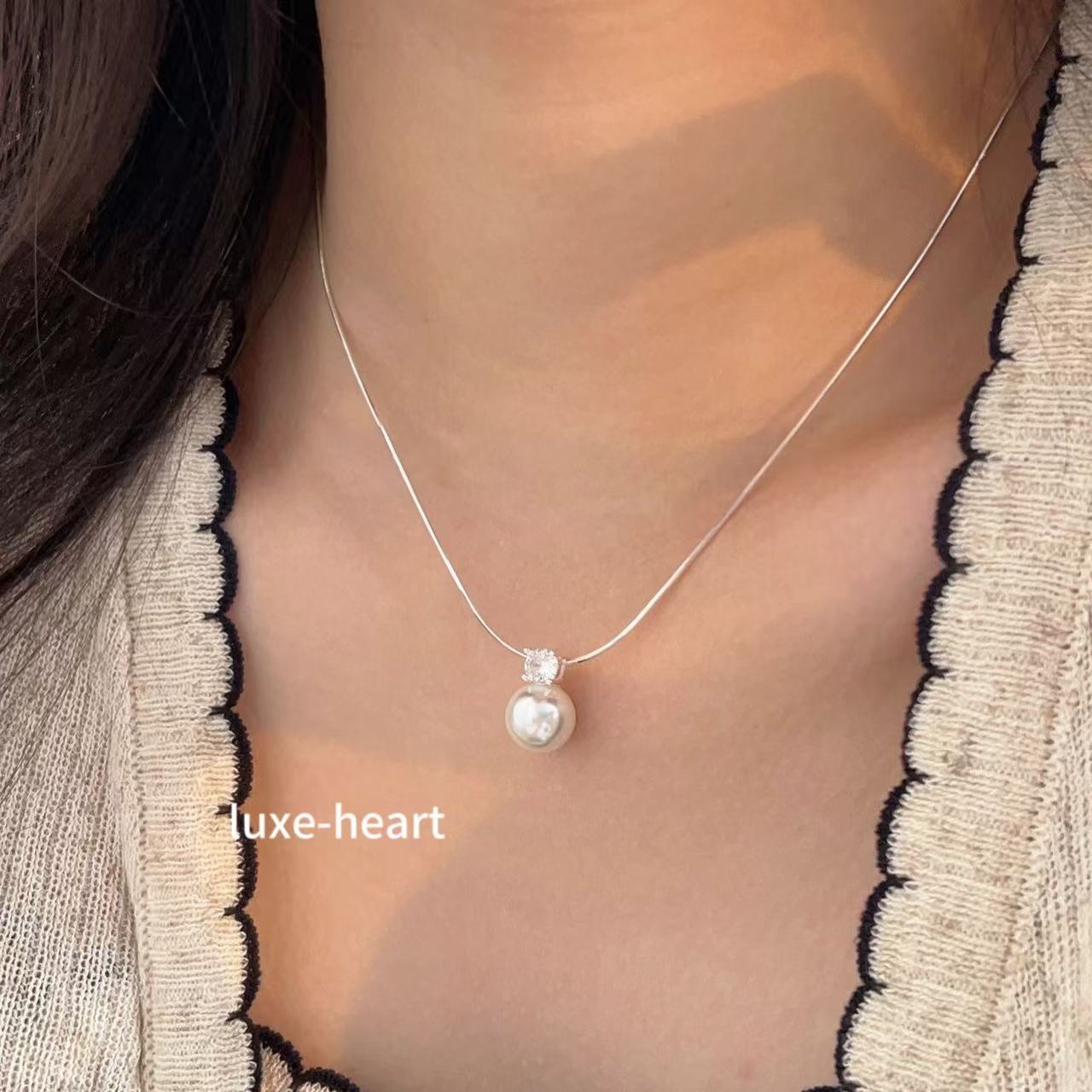 S925 Silver Pearl Necklace | Light Luxury Summer Jewelry | Minimalist Cold Style Necklace | Women's Elegant Gift