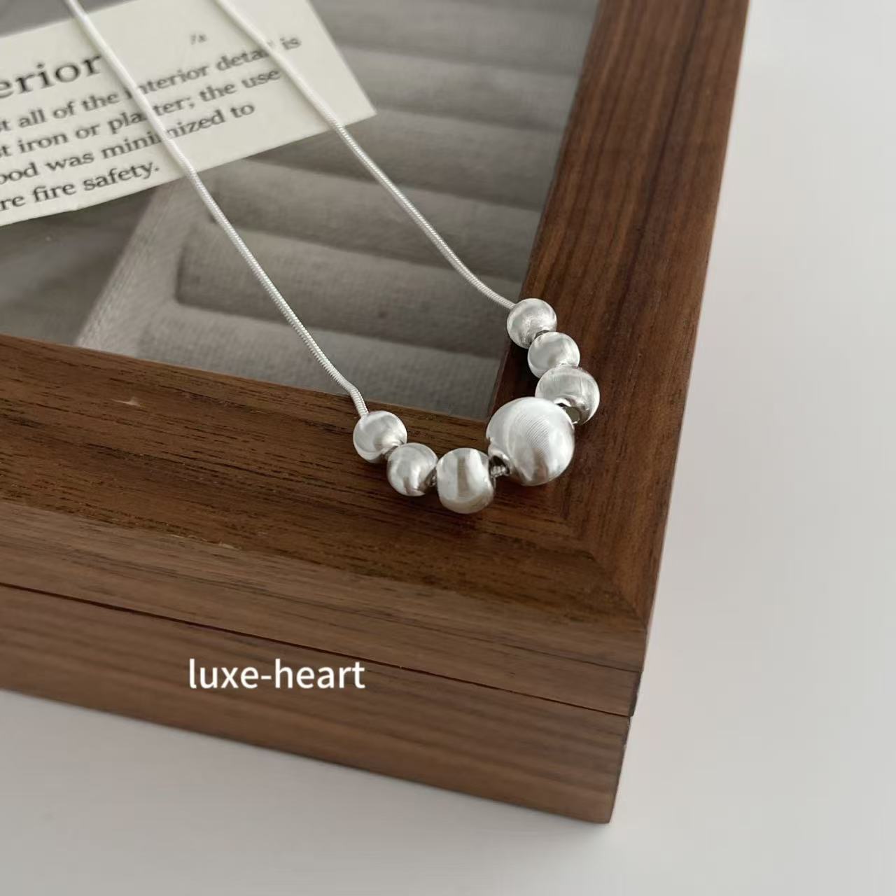 S925 Silver Personalized Frosted Cat Eye Beads Light Luxury Necklace for Women
