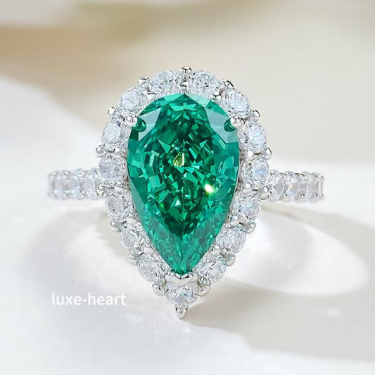 New imported high carbon diamond pear-shaped large teardrop 8*13mm ring
