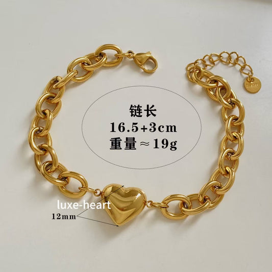 Creative stacking OT chain personality all-match love bracelet