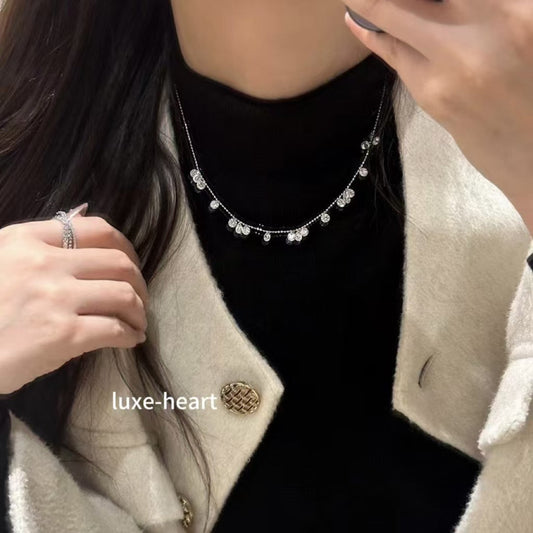 S925 Silver Starry Sky Teardrop Necklace | Unique Irregular Pendant | Light Luxury Women's Necklace | Birthday Gift for Her & Best Friend