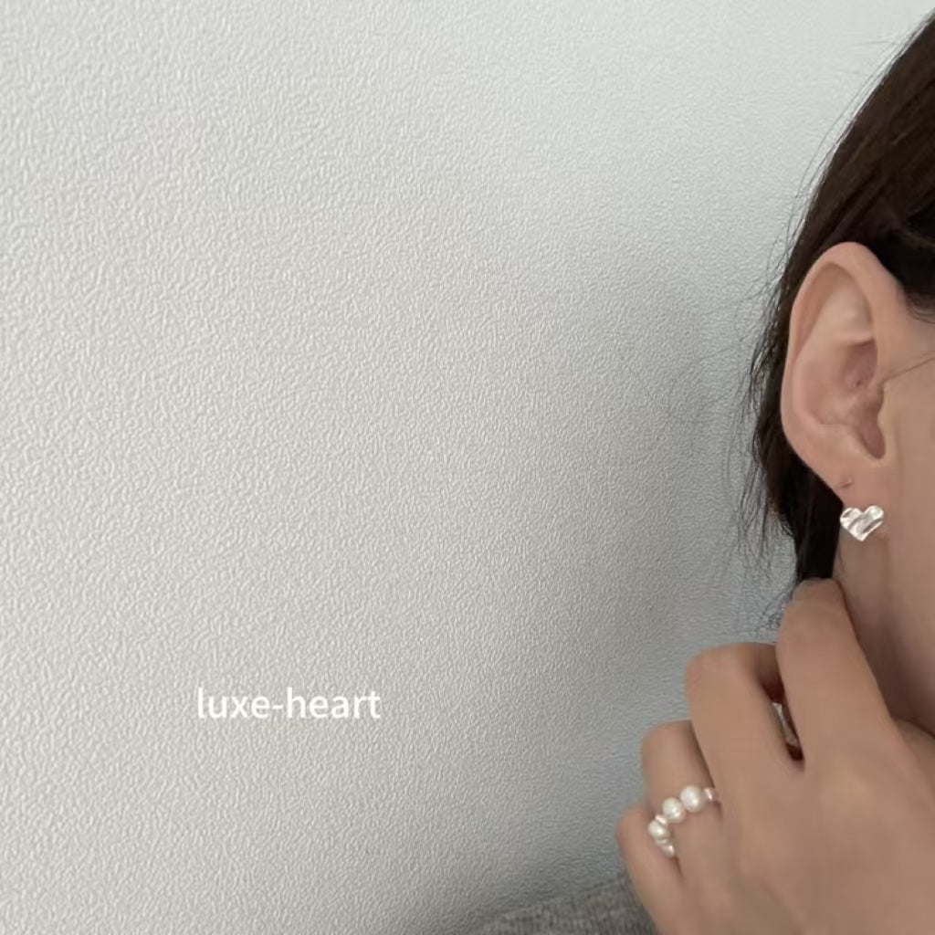 New style earrings ins style cute sweet 925 silver niche design love earrings