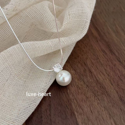 S925 Silver Pearl Necklace | Light Luxury Summer Jewelry | Minimalist Cold Style Necklace | Women's Elegant Gift
