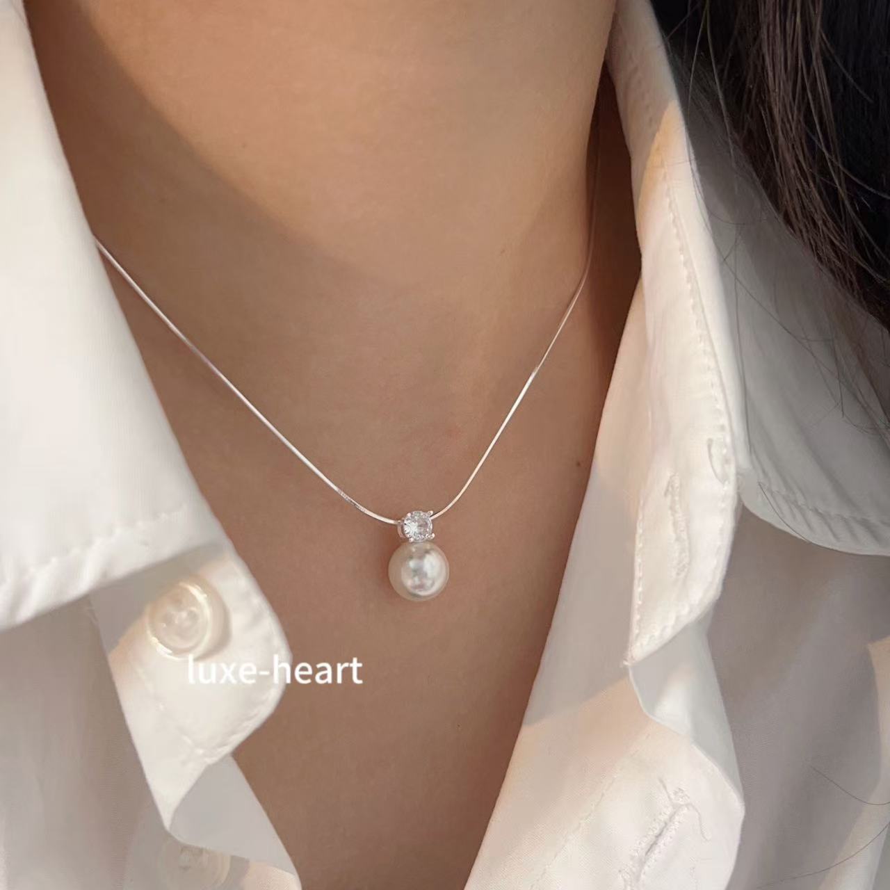 S925 Silver Pearl Necklace | Light Luxury Summer Jewelry | Minimalist Cold Style Necklace | Women's Elegant Gift