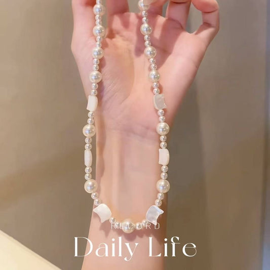 Shijia Pearl niche design cat head light luxury high-end necklace